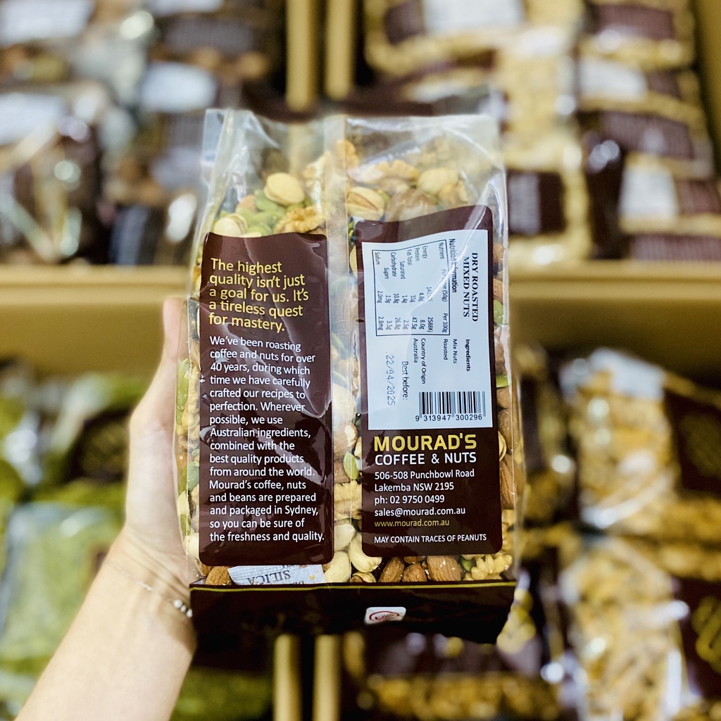 Hạt Mourad's Úc Túi 500g (Hạnh Nhân/ Bí Xanh/ Macca/ Óc Chó/ Hạt Dẻ/ Mix Hạt/ Nho Vàng/ Nho Mix) Hàng Chuẩn