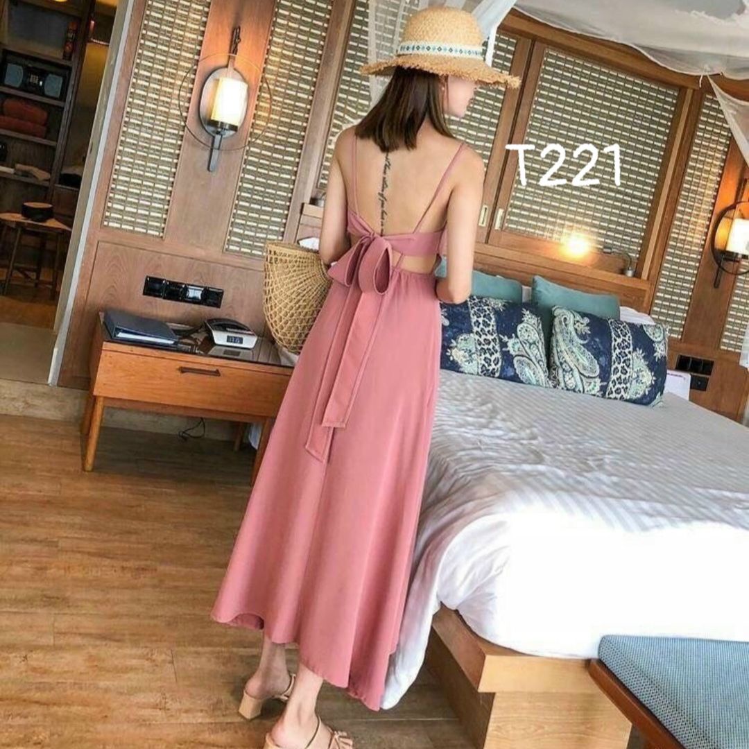 [HCM]Đầm Maxi biển 2 dây có cúp ngực voan lụa cao cấp T221