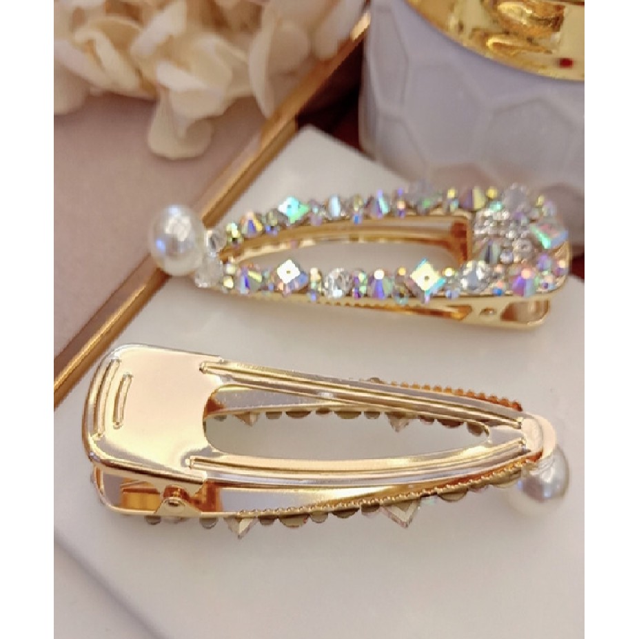Set 2 kẹp bấm mái đính đá MH01