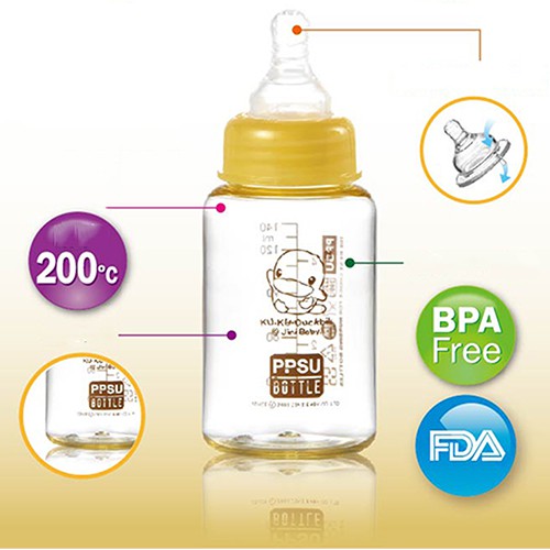 Bình sữa PPSU cổ thường kuku ku5831 140ml