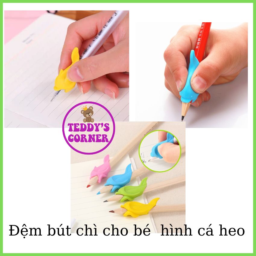 Túi Đệm Bút Hình Cá Heo Cho Bé, Màu Sắc Dễ Thương, Giúp Bé Tập Cầm Bút Chì Viết 1 Cách Dễ Dàng, Thành Thạo.