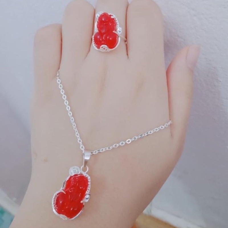 Bộ trang sức dây chuyền và nhẫn tỳ hưu , Cam kết chuẩn Bạc Ta sáng đẹp, bền màu không lo đen xỉn, giao hàng giống ảnh, đúng chất lượng
