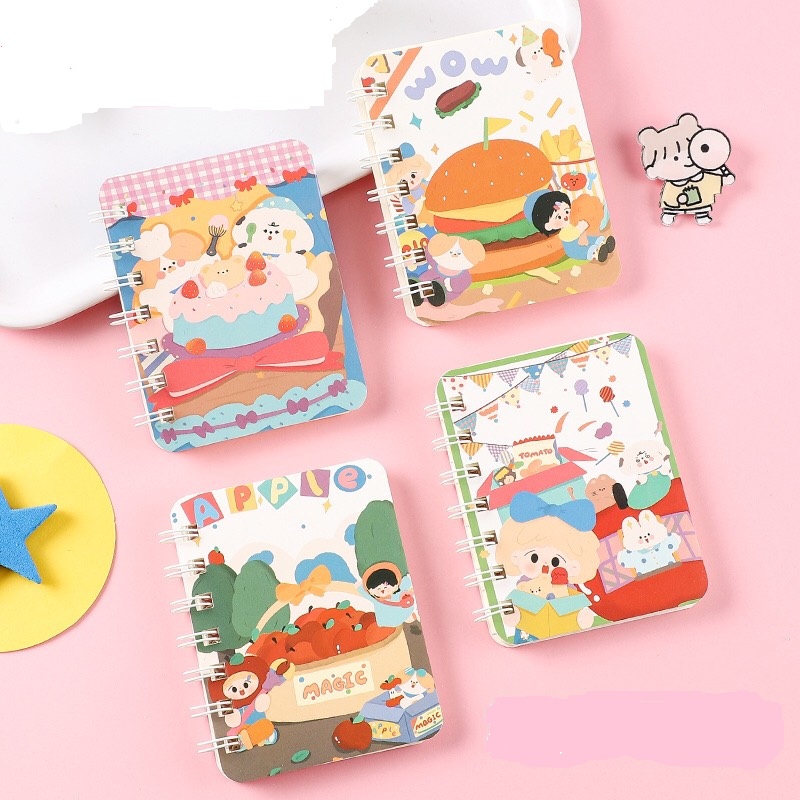 [Được chọn] Sổ tay mini gáy lò so siêu cute