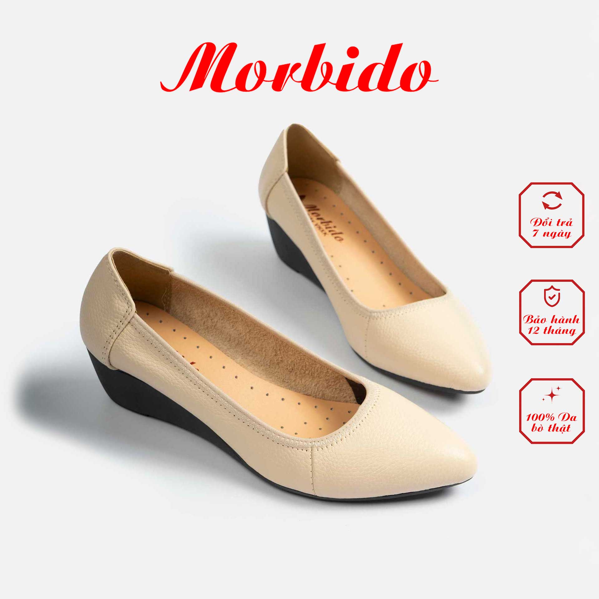 [HCM]Giày Búp Bê Đế Xuồng Mũi Nhọn MORBIDO M201 -G̳I̳Á̳ ̳X̳Ư̳Ở̳N̳G̳ –  Da Bò Thật ÊM CHÂN