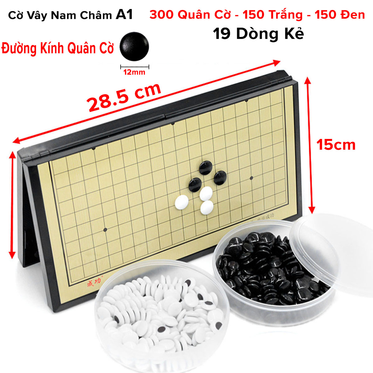 Cờ vây nam châm cỡ nhỏ 28,5*28,5cm, trò chơi cờ caro cao cấp, có bàn là hộp đựng – bộ cờ vây gắn nam châm cỡ nhỏ gọn hàng chính hãng amalife