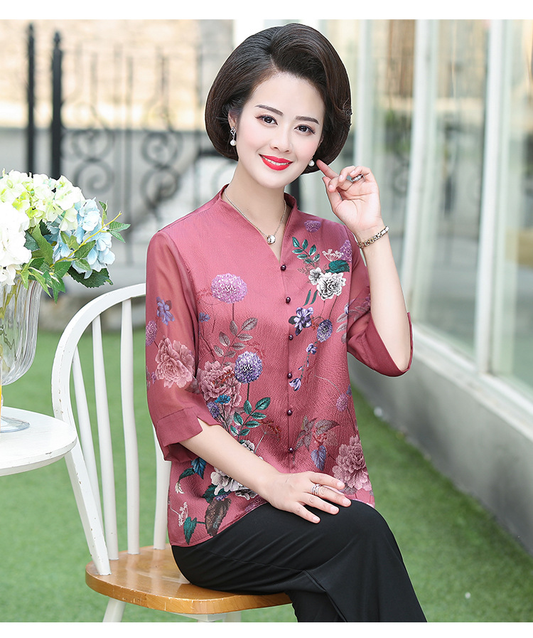 Áo sơ mi trung niên ( hoa thược dược 181)