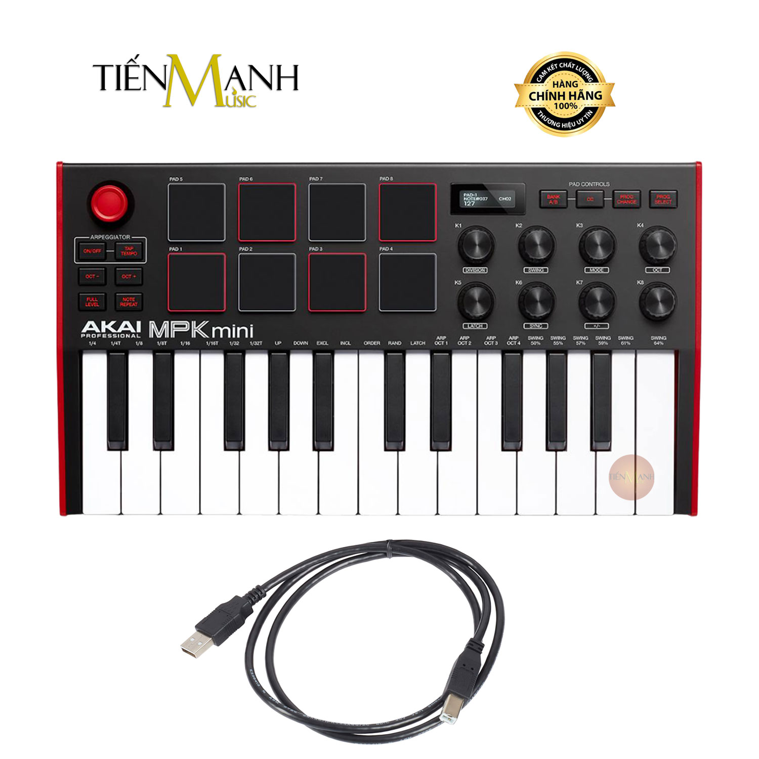 Akai mpk mini mk3 - midi compact keyboard controller bàn phím sáng tác sản xuất âm nhạc producer