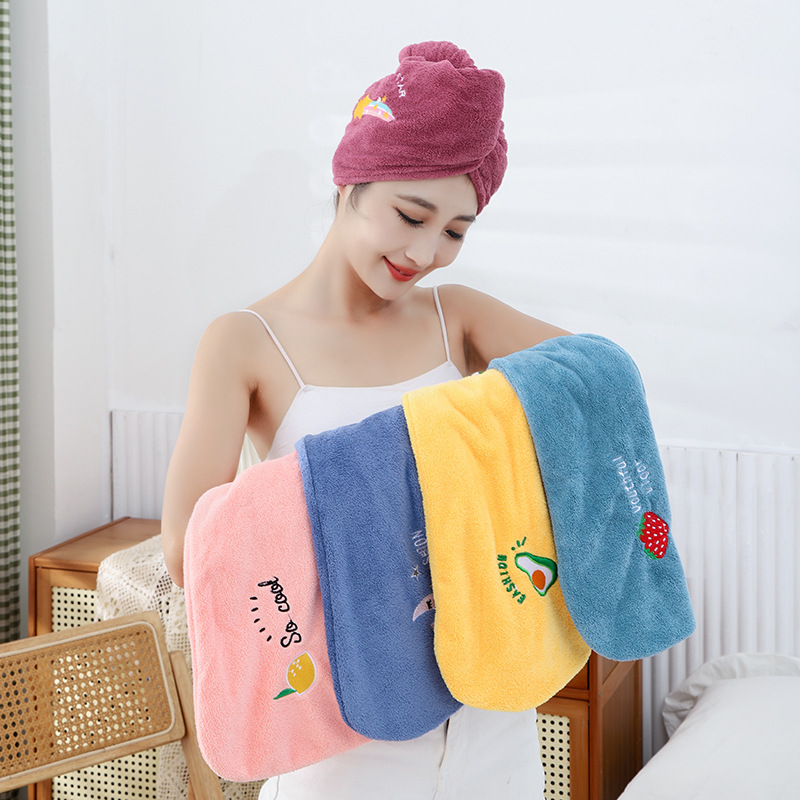 [FreeShipping] portable super absorbent hair towel with button closure