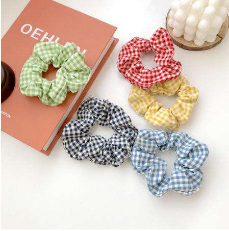 Dây Cột Tóc Scrunchies Vải Caro