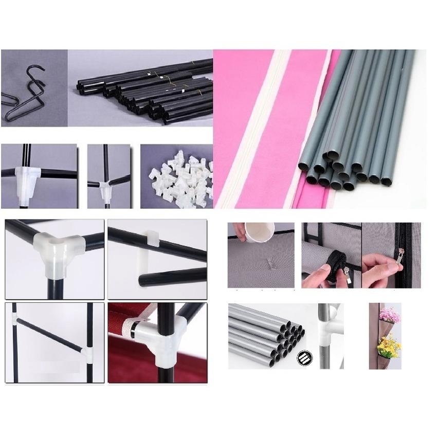 tủ vải quần áo 3 buồng 8 ngăn