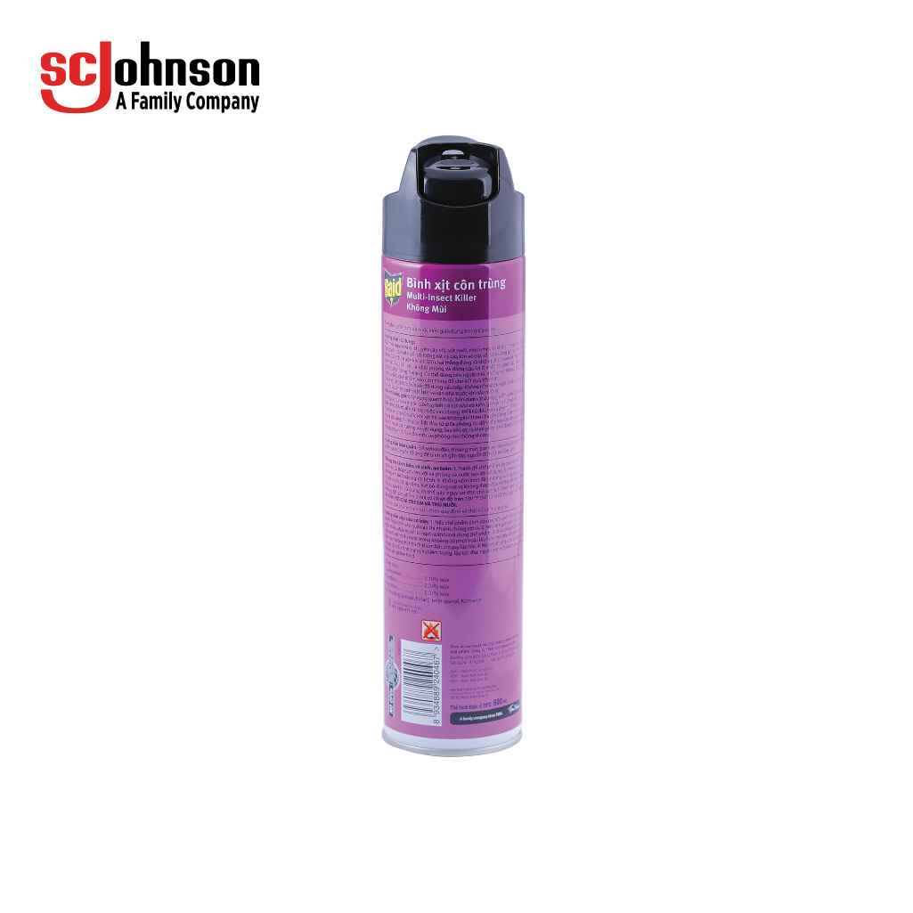 Combo 2 Bình xịt côn trùng RAID Không Mùi thoáng mát 600ml/bình