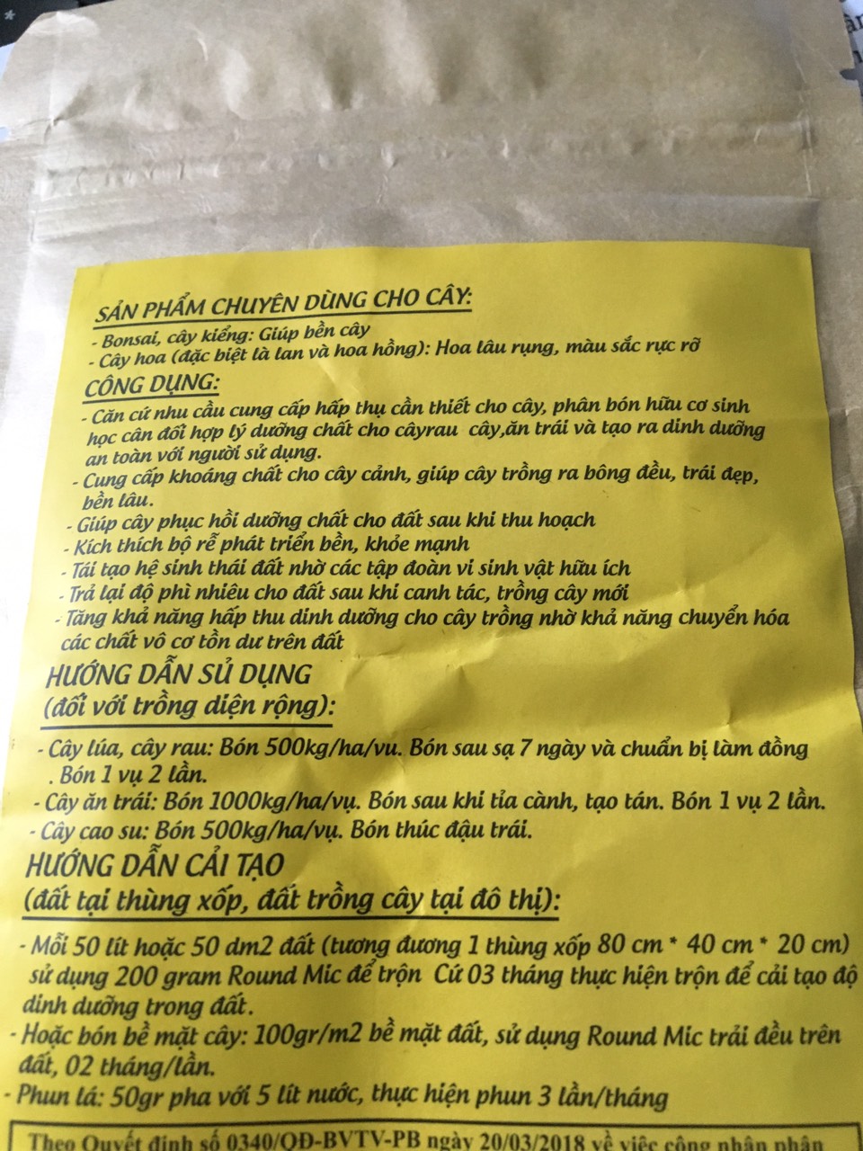 Phân cá hữu cơ round-mic Hàn quốc gói 300gr