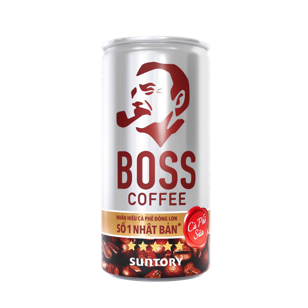 Lốc 6 lon cà phê sữa Boss