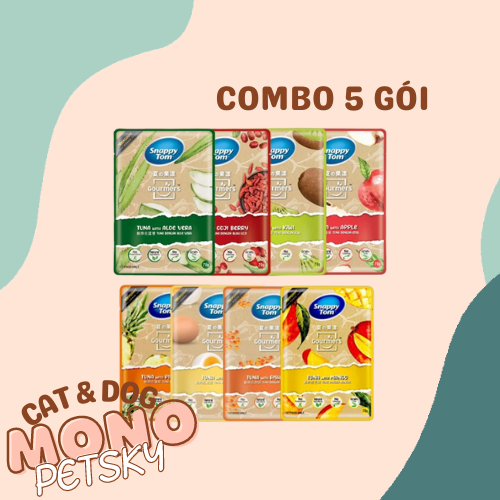 COMBO 5 GÓI Pate Snappy Tom Trái cây 8 vị