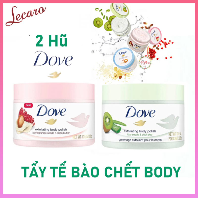 Combo 2 Hũ - Kem Tẩy Tế Bào Chết Body Dove, Hương Hoa Quả, Làm Sạch Bụi Bẩn, Làm Sáng Da, Mềm Da, Chống Lão Hoá Da, 50g 1 Hũ, Mỹ Phẩm Nội Địa Trung, Lecaro Store giá rẻ