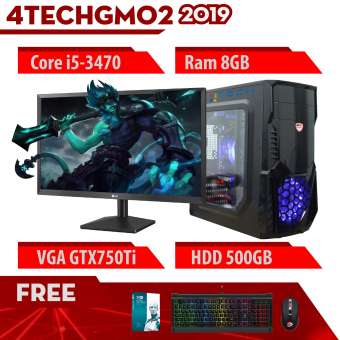 máy tính chơi game 4techgm02 - 2019 core i5-3470, ram 8gb, hdd 500gb, vga gtx 750ti, màn hình lg 19.5 inch - tặng bộ phím chuột gaming dareu.