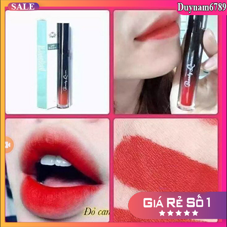 Son Kem beautyqueen Màu đỏ cam Lì Tông Màu Cổ Điển Lâu trôi