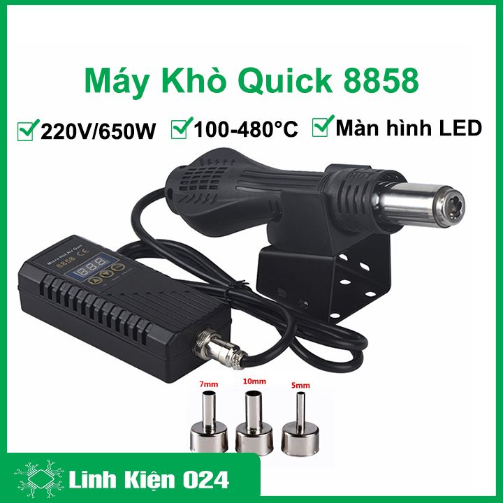 Máy khò cầm tay quick 8858 220v nhiệt độ 100-480 độ c hiển thị màn hình led