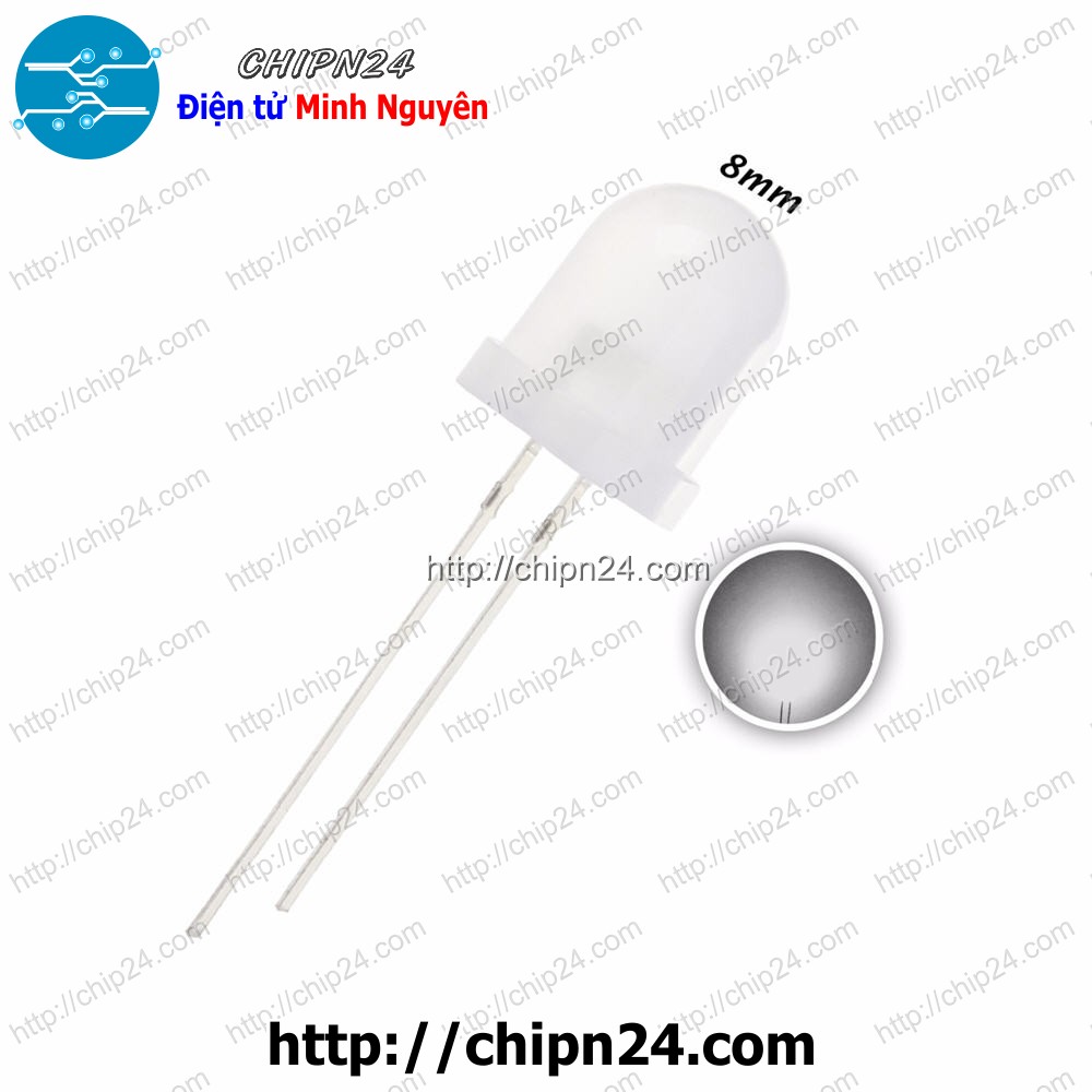[10 con] (TK3) Led 8mm Vỏ Đục Màu ra Màu (Đỏ/Vàng/Xanh Lá/Dương/Trắng) - [Chọn Loại] - HHH.00194