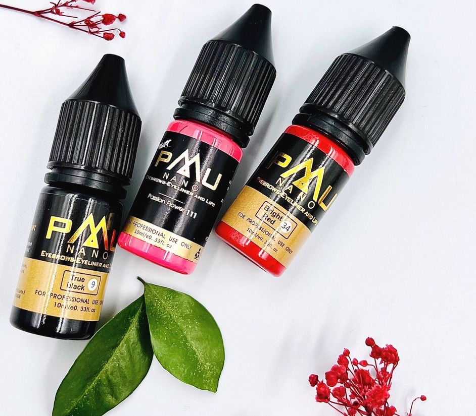 [CHÍNH HÃNG] Mực phun xăm PMU , Size mini 3,3ml , Fullsize 10ml