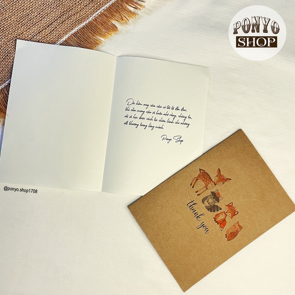 Thiệp chúc mừng giấy kraft Vintage