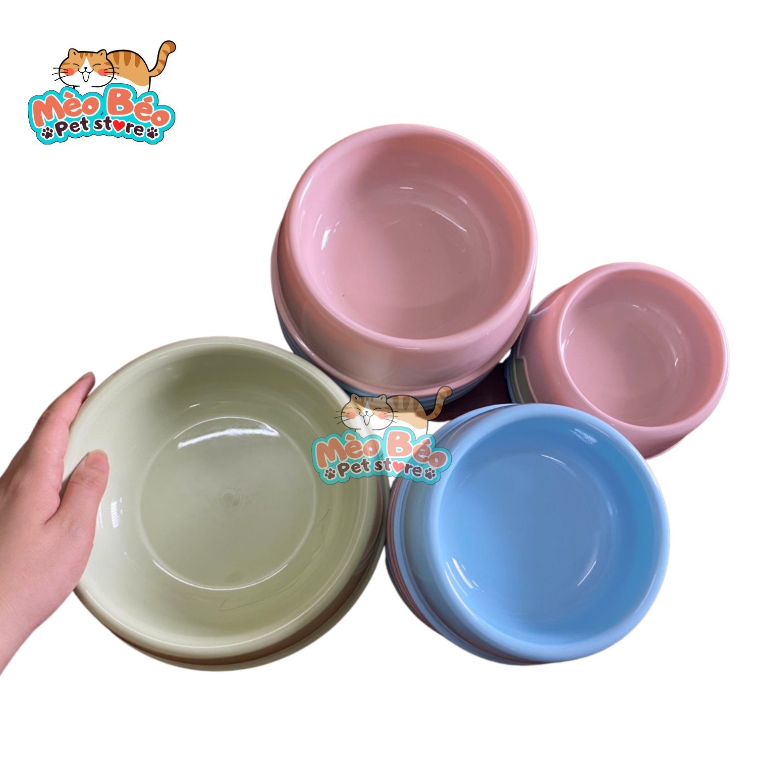 Bát ăn nhựa đơn cho thú cưng - 3 size