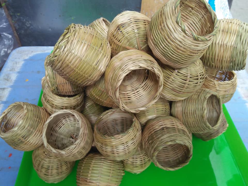 Combo 5 Cóng tre đựng kê, lúa cho cu gáy 6 cm