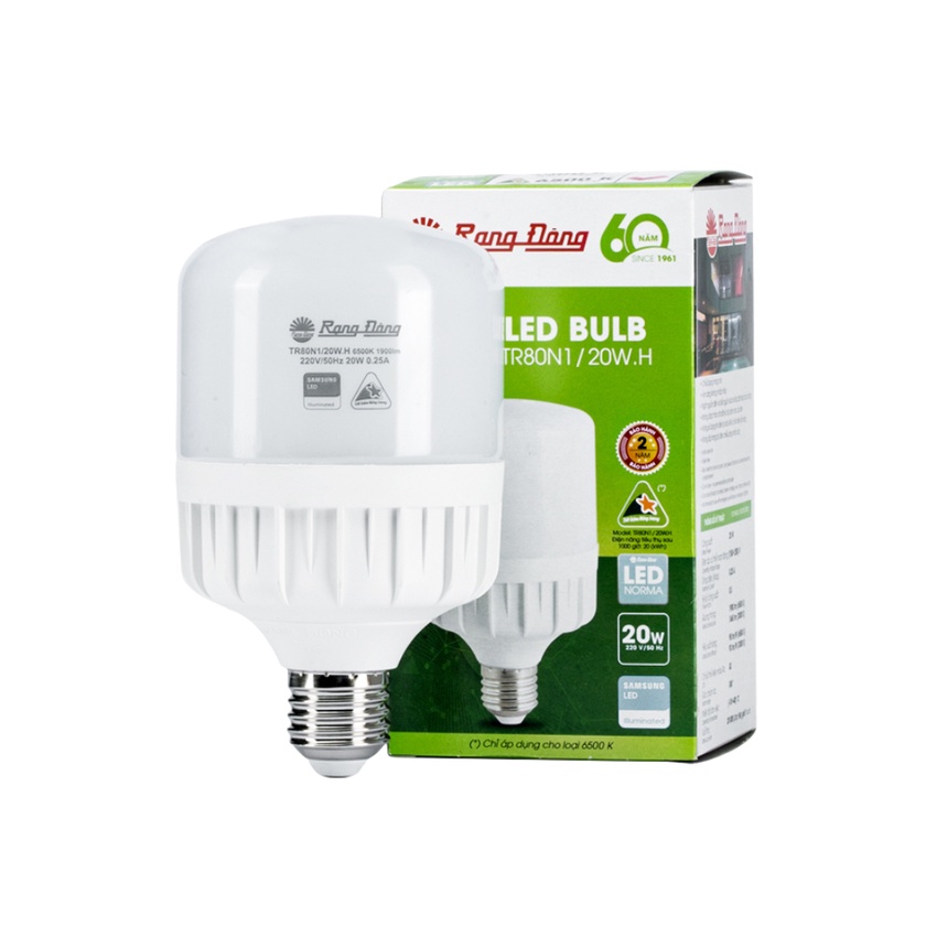 Bóng Đèn Led Bulb Trụ 10W/12W/14W/20W/30W/40W/50W Rạng Đông, (Tròn to, Siêu sáng, Tiết kiệm điện), Đuôi E27