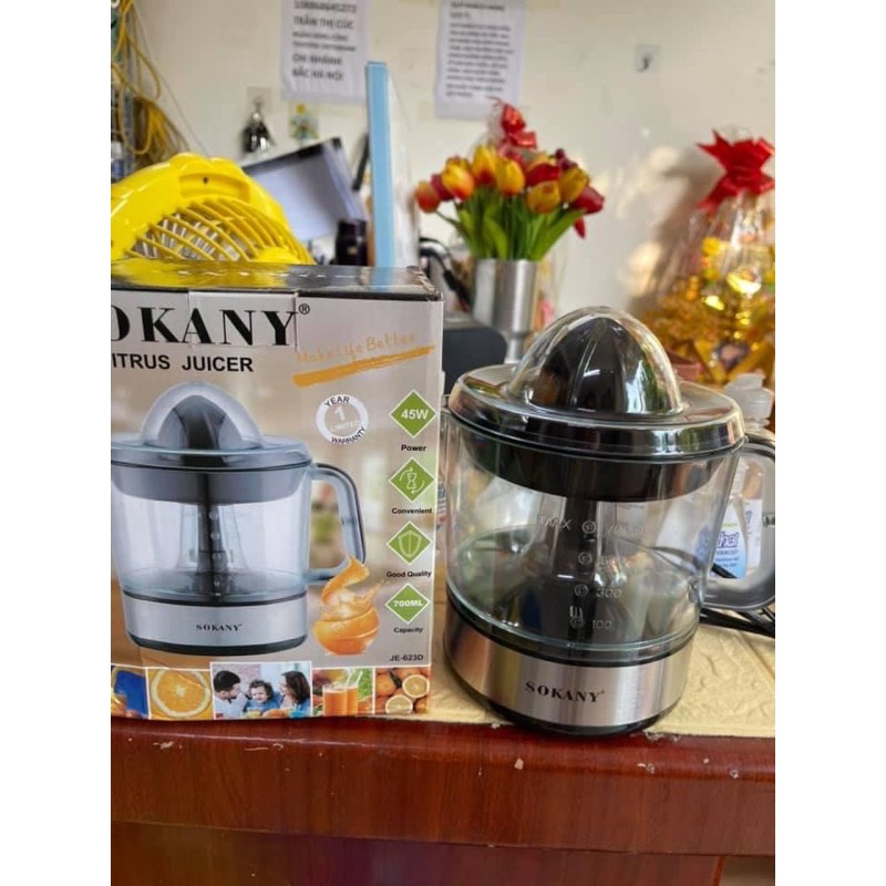 MÁY VẮT CAM ĐIỆN SOKANY MẪU MỚI ĐEN 700ml