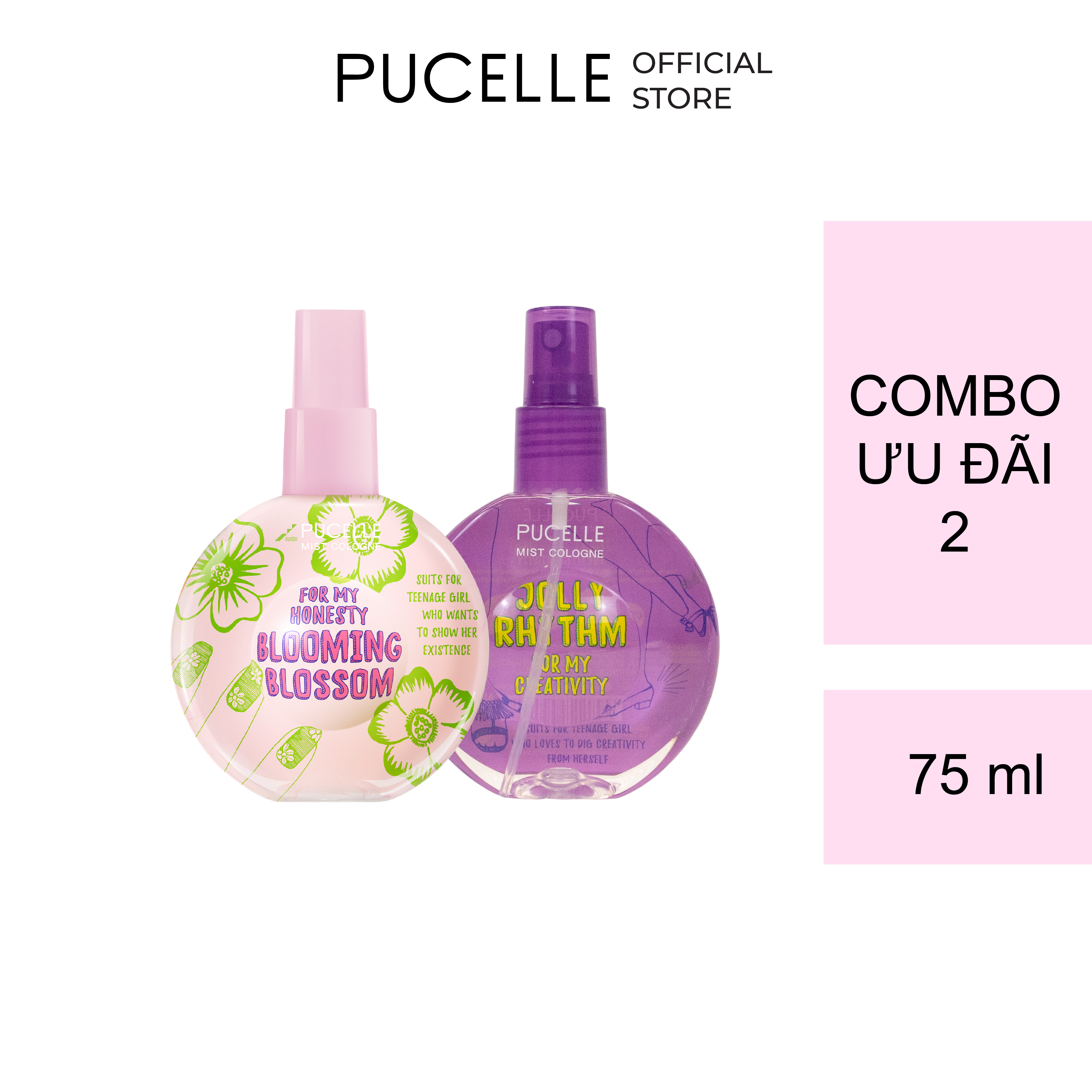 Nước Hoa PUCELLE MIST COLOGNE JOLLY RHYTHM FOR MY CREATIVITY 75ml