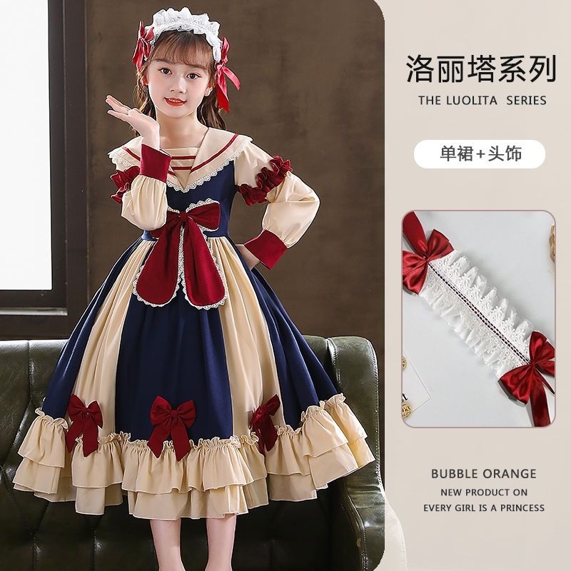 Váy Công Chúa Lolita Trang Phục Xuân Thu Bé Gái Váy Lolita Bé Gái lolita Váy Liền Kiểu Tây