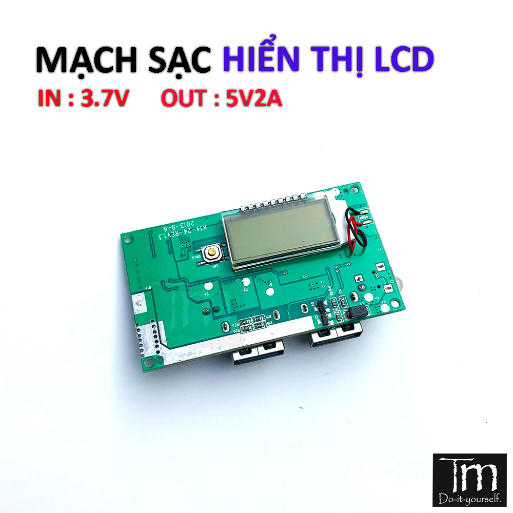 Mạch sạc dự phòng 2a hiển thị lcd