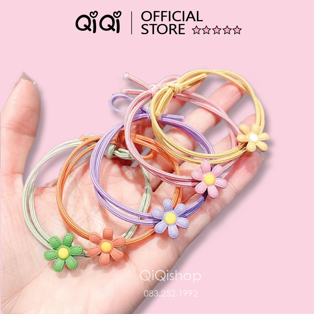 Dây buộc tóc hoa cúc nhí co dãn- Quà tặng khách 1k