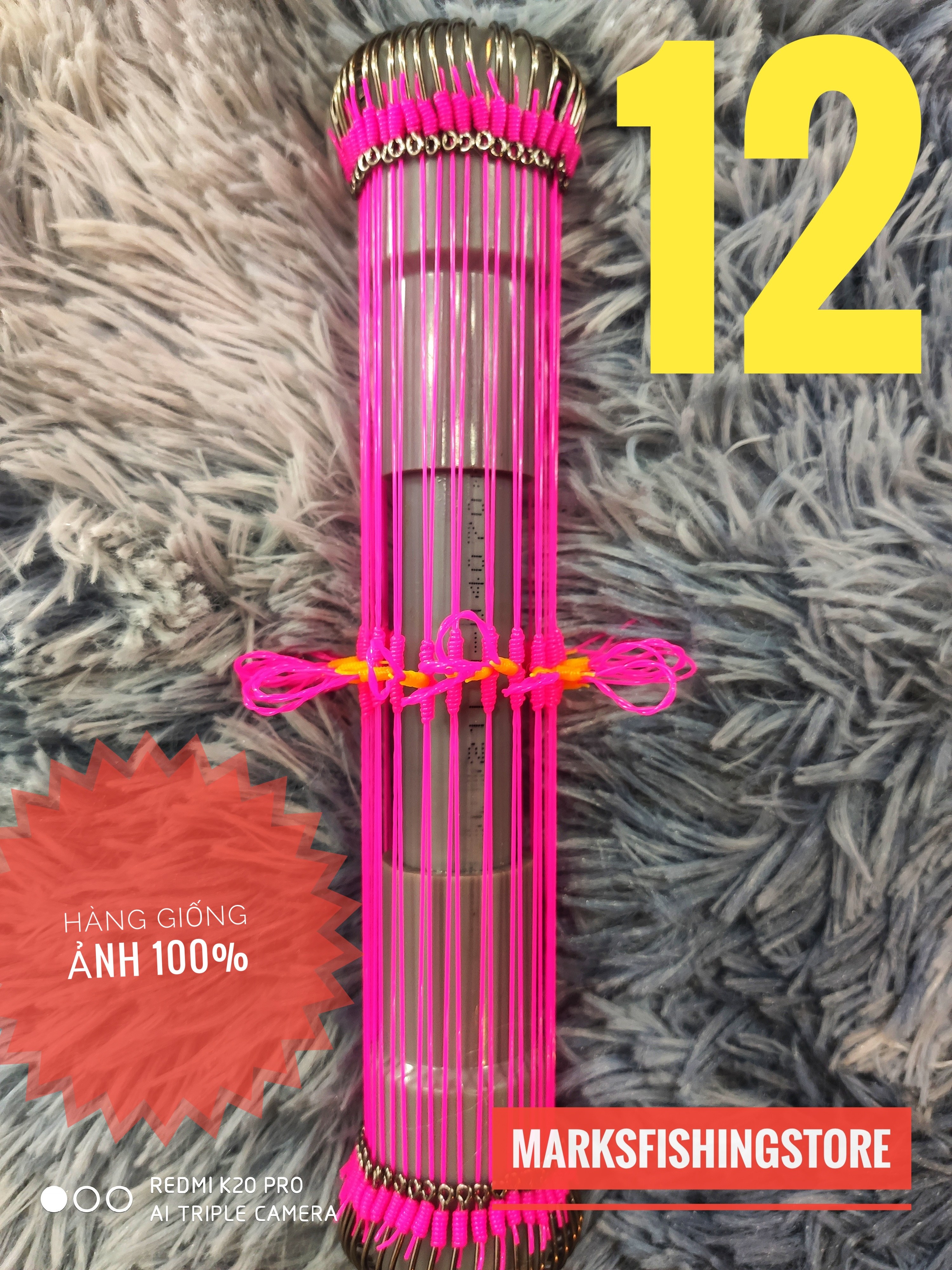 Ống x20 Chùm nho câu cá 4 lưỡi số 12