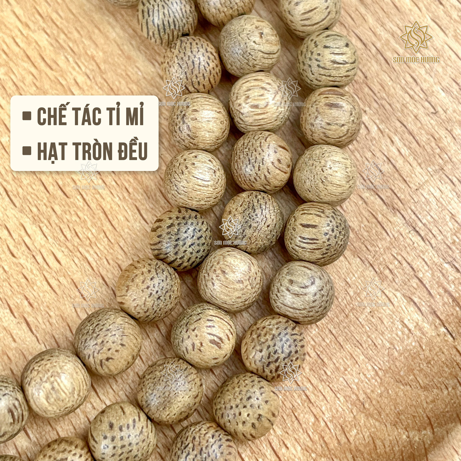 Vòng tay chuỗi 108 hạt trầm hương Sơn Mộc Hương đeo tay nam nữ mang ý nghĩa phong thủy may mắn tài lộc