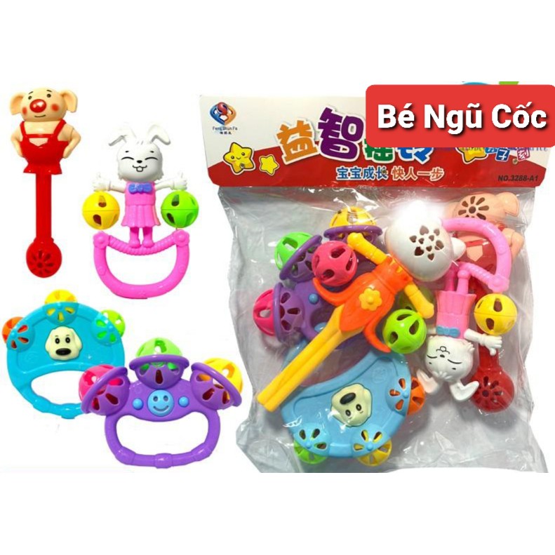 [HCM]Đồ chơi 5 lục lạc dành cho bé từ 3 tháng trở lên
