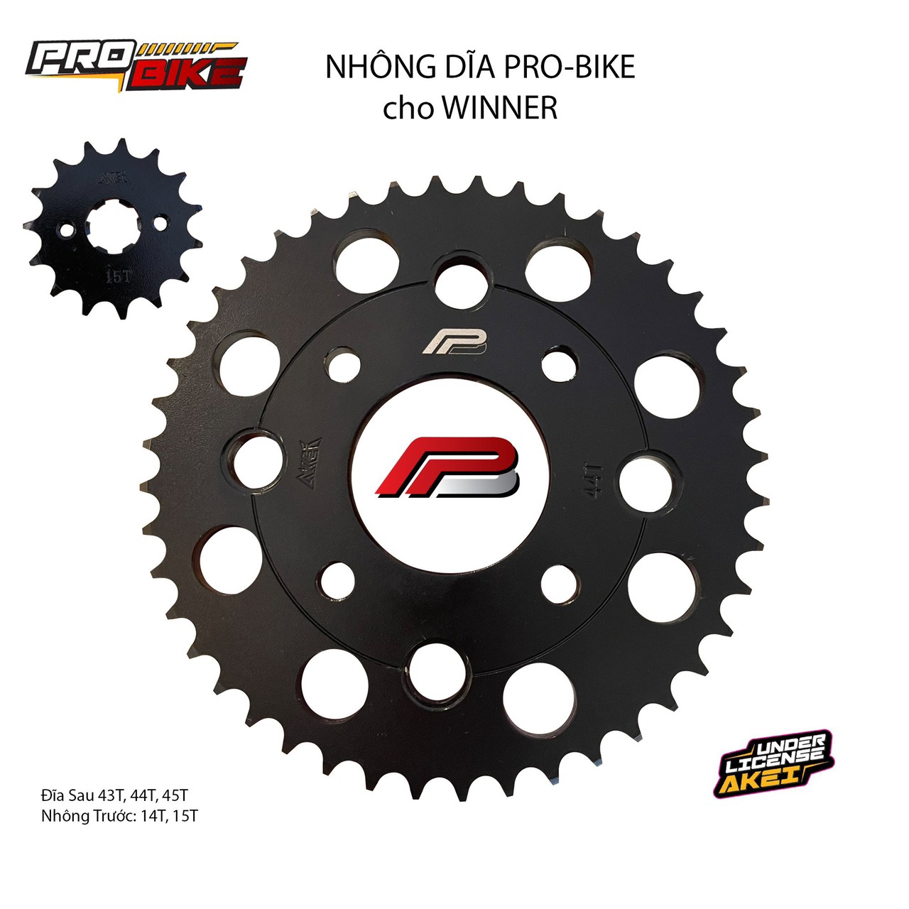 Combo hàng siêu xịn nhông sên dĩa vàng đen PROBIKE cho Honda Winner, siêu bền, chất lượng - Hàng nhập khẩu chính hãng