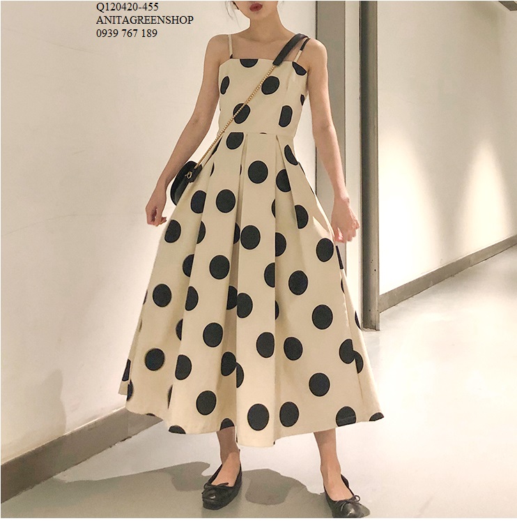 Q120420  ĐẦM MAXI CHẤM BI
