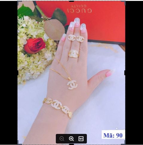 Bộ trang sức dự tiệc hình trái tim mã số 80