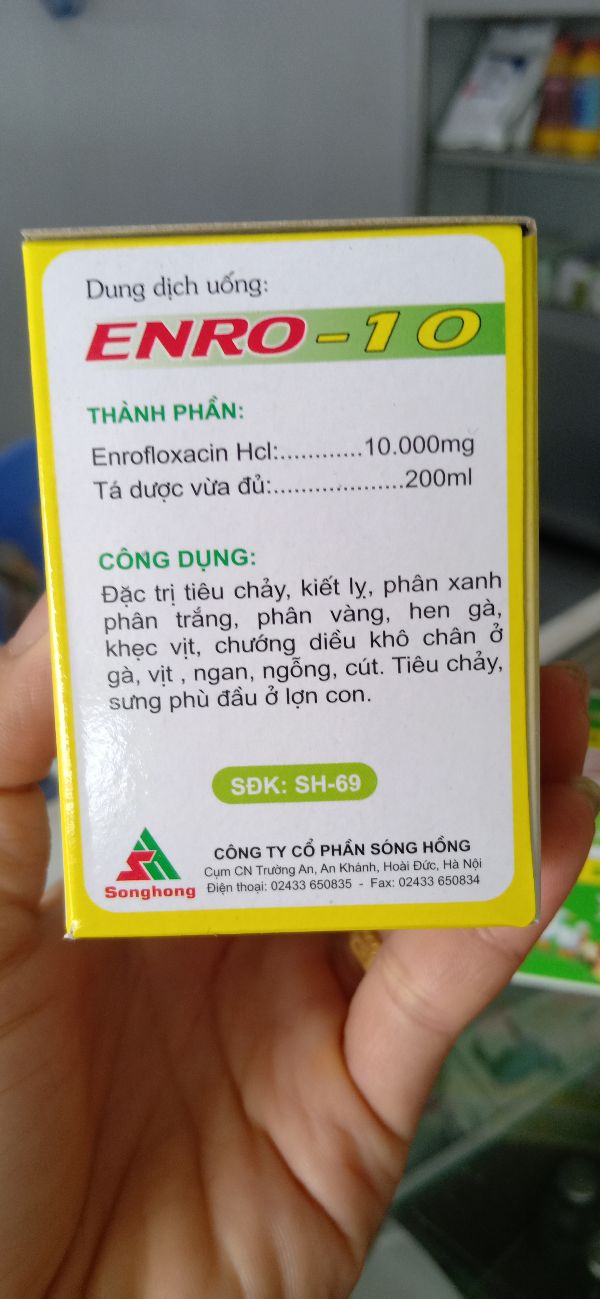10 Lọ Enro10 Phân Xanh- Phân Trắng- Ho- Suyễn