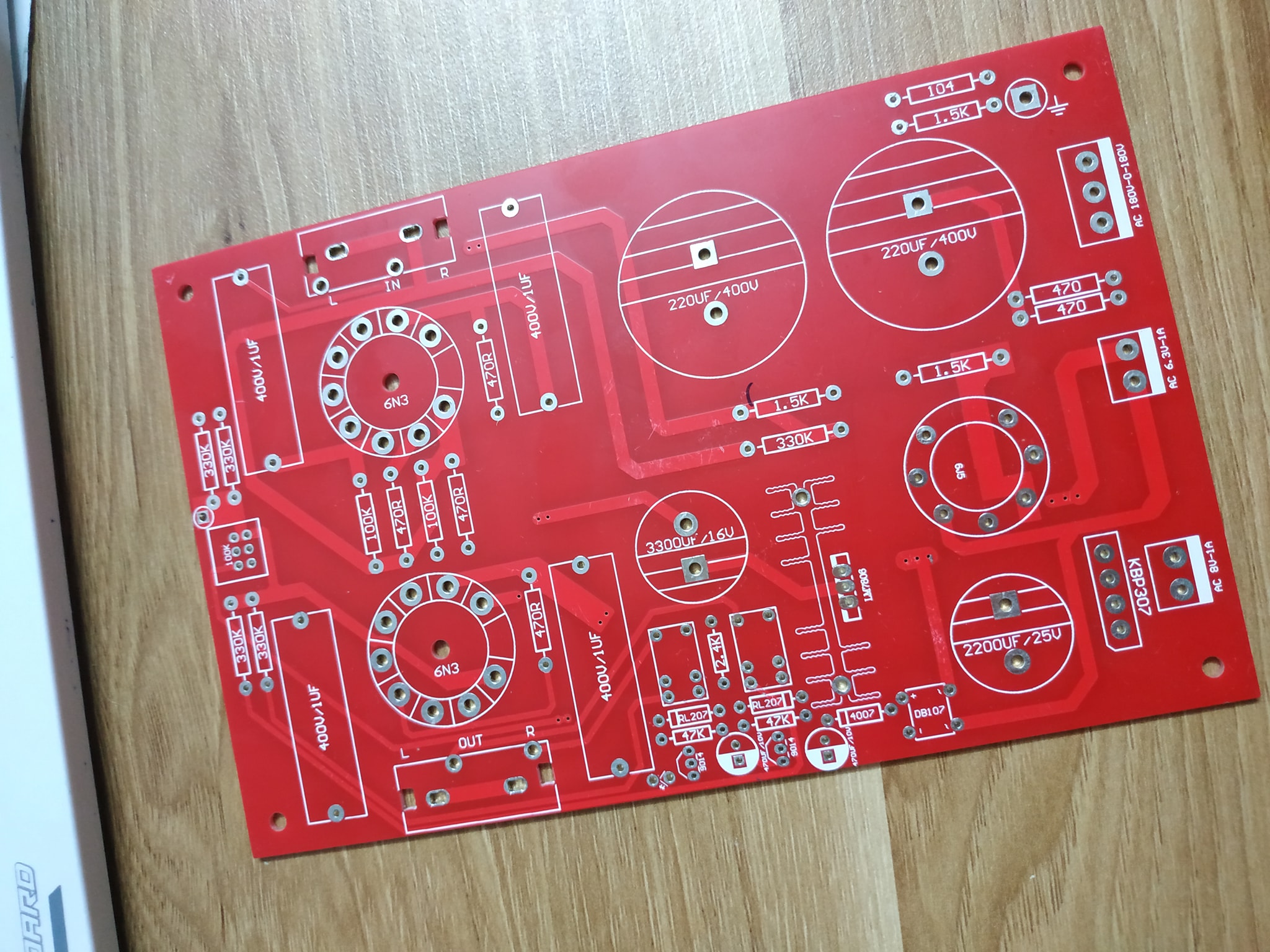 PCB Pre-Ampli 6N3 + 6Z4