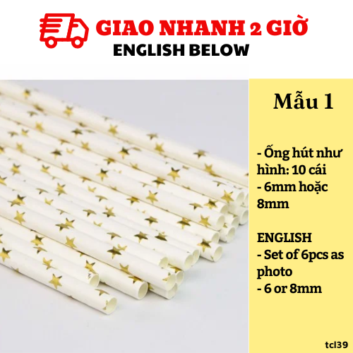 Ống hút giấy - Straws nhiều mẫu tcl39