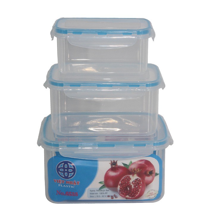 Bộ 3 hộp nhựa đựng thức ăn việt nhật