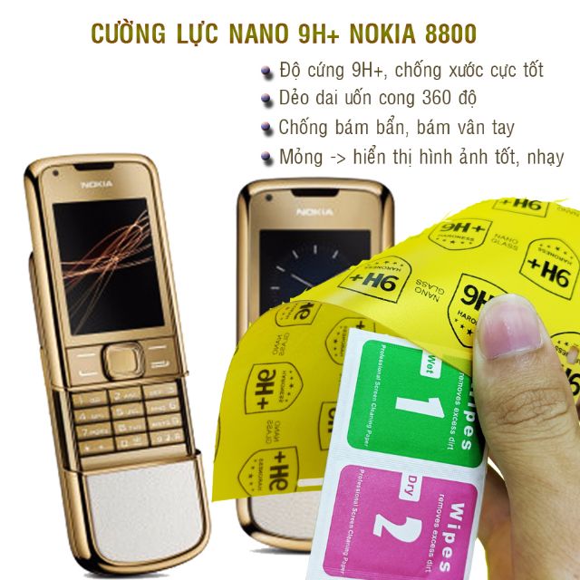Dán cường lực dẻo nano nokia 8800 arte, nokia 6300