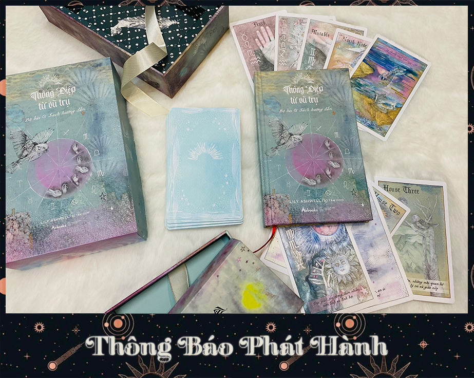 Sách - boxset bộ bài tarot và sách hướng dẫn - thông điệp từ vũ trụ