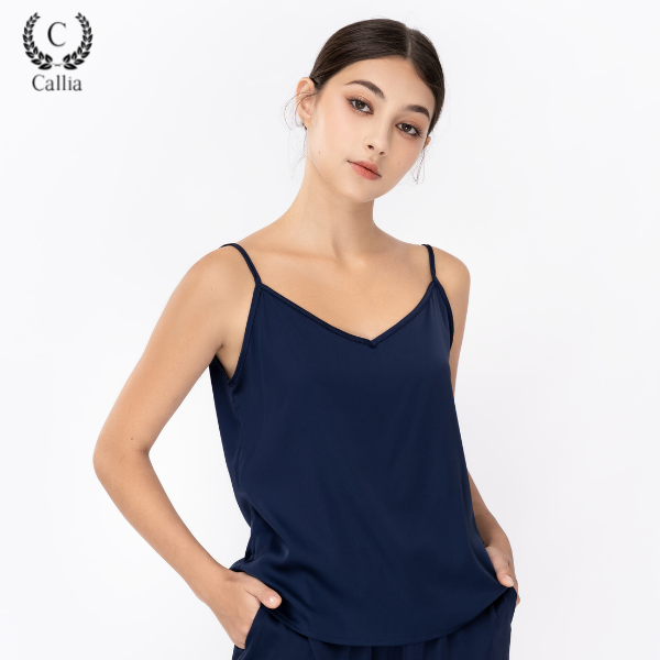 Áo 2 Dây Lụa Cao Cấp Nữ Cổ V Callia