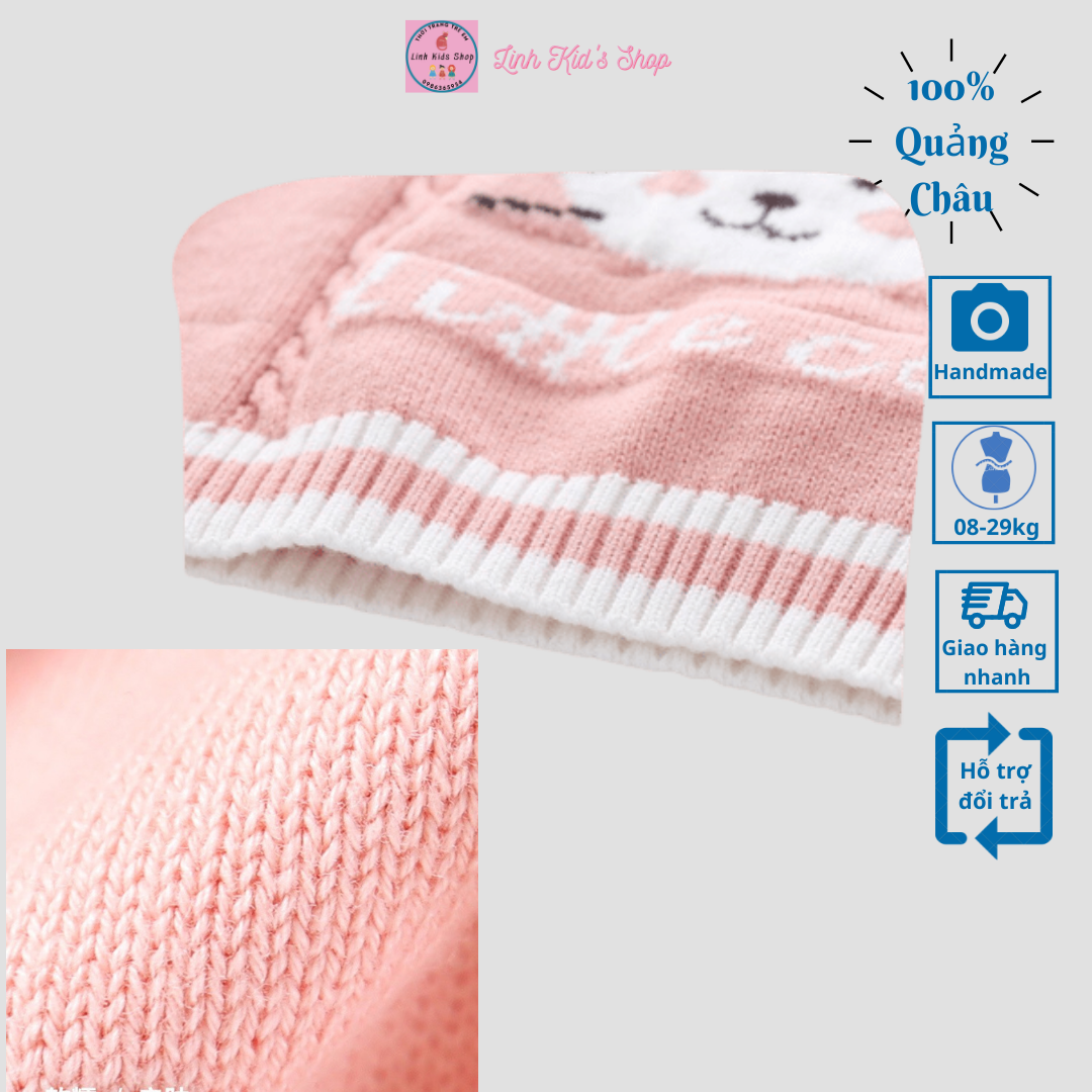 Áo gile len cho bé gái từ 8-29kg