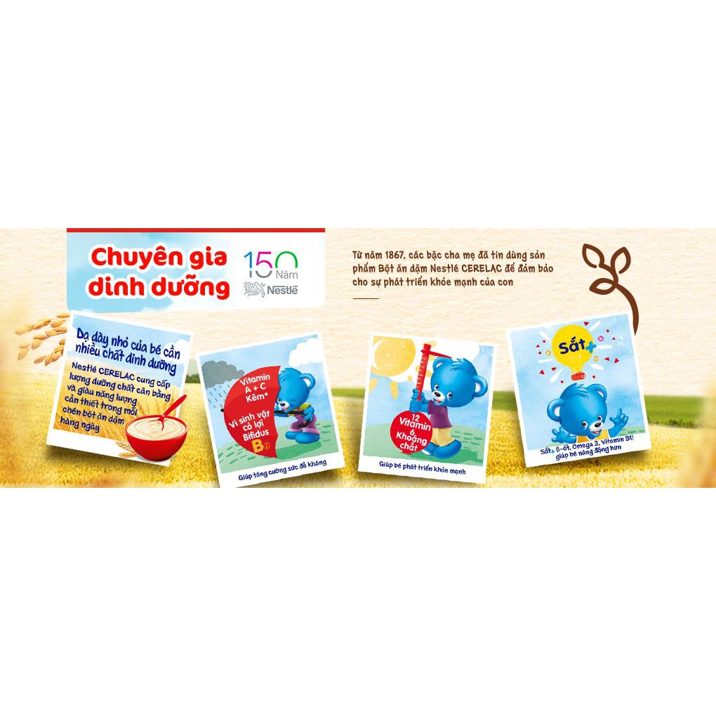 Bột Ăn Dặm Nestle Cerelac Đủ Vị 200G (Date/2022)