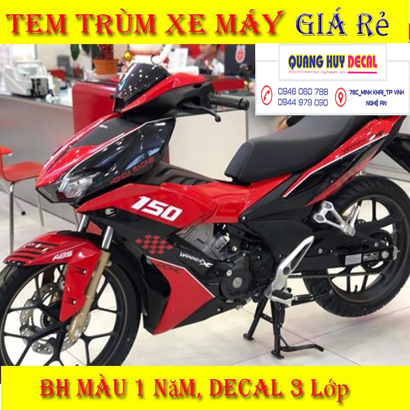 Tem trùm winner x đỏ đen thể thao - Độ dán team trùm decal xe máy winner x đỏ đen thể thao - Team trùm decal xe máy winner x rẻ đẹp và chất