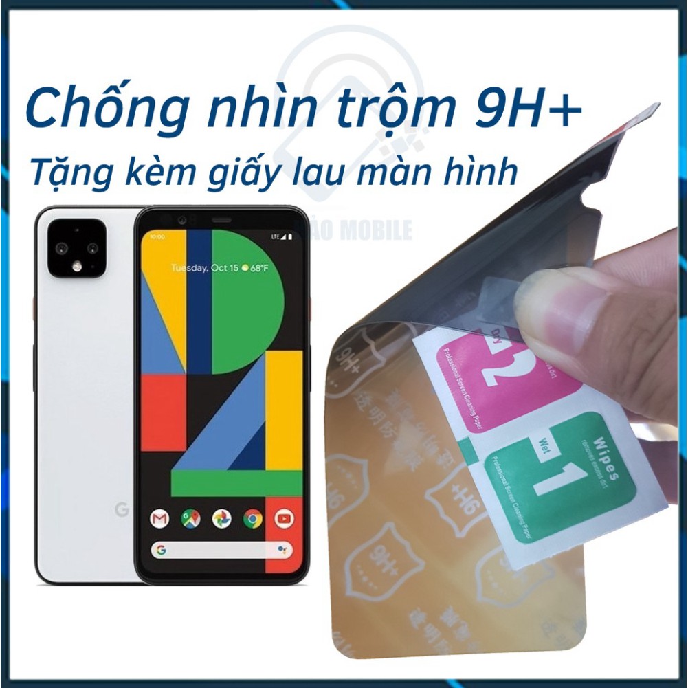 Dán chống nhìn trộm 9H+ cho Google Pixel 4, Pixel 4 XL - Dán cường lực dẻo nano